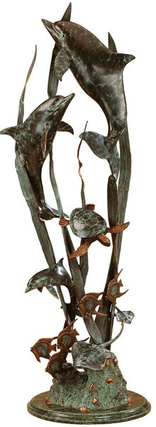 Dolphin Seaweed SeaWorld Statue High End Interior Sculptures